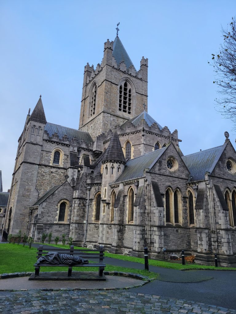 Outside view of St. Patrick's Cathedral in Dublin city center.